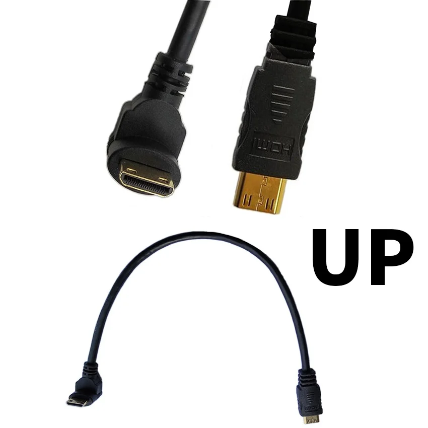 10 шт./лот мини HDMI удлинитель штекер до 90 градусов вверх/вниз угол 0 3 м|Кабели HDMI| |