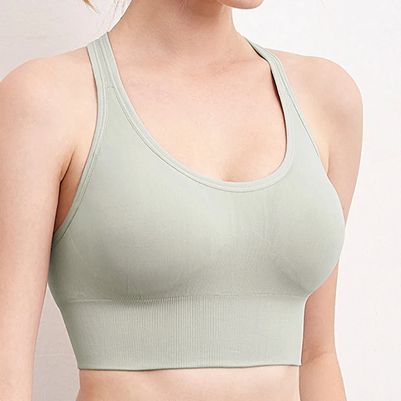 

NORMOV Women Hollow Bras Shockproof Gather Four-Breasted Push Up Bra Woman Skinny Fitness Underwear Female Solid Workout Top