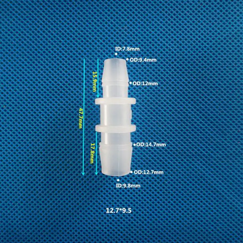 

12.7mm to 9.5mm Plastic Pipe Fitting Pagoda Barbed Straight Reducing Hose Connector Tube Joint for Garden