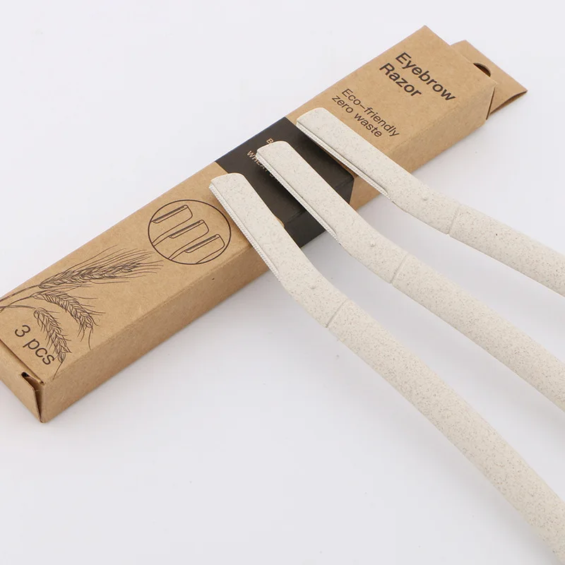 

3 Pcs Wheat Straw Eyebrow Trimmer Personal Beauty Tool Safety Hair Removal Device Small Portable Knife Macro Trimming Scraper