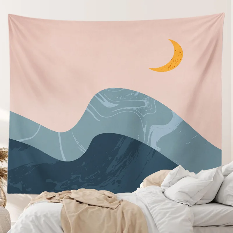 

Nordic background cloth tapestry hanging cloth sofa background painting tapestry home decor