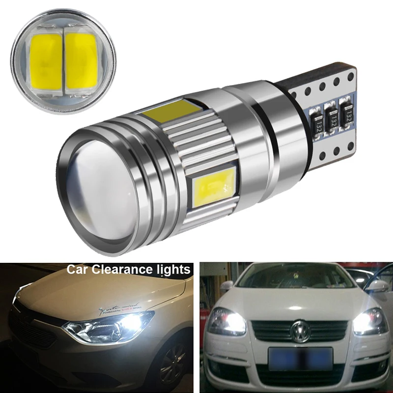 2 PCS Car LED Bulb T10 W5W Light Canbus No error 12V 5630 SMD 6500K White Auto Interior Dome Wedge Side Trunk Lamps | Автомобили и