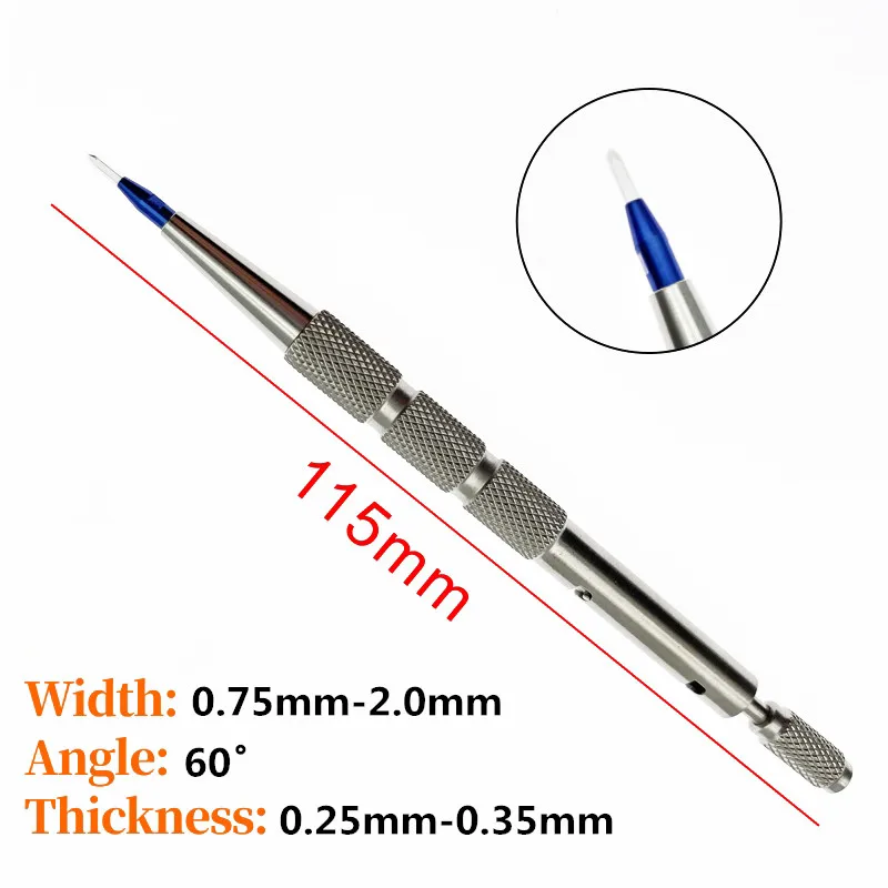 Сапфировые лезвия для пересадки волос из нержавеющей стали с ручкой фолликула