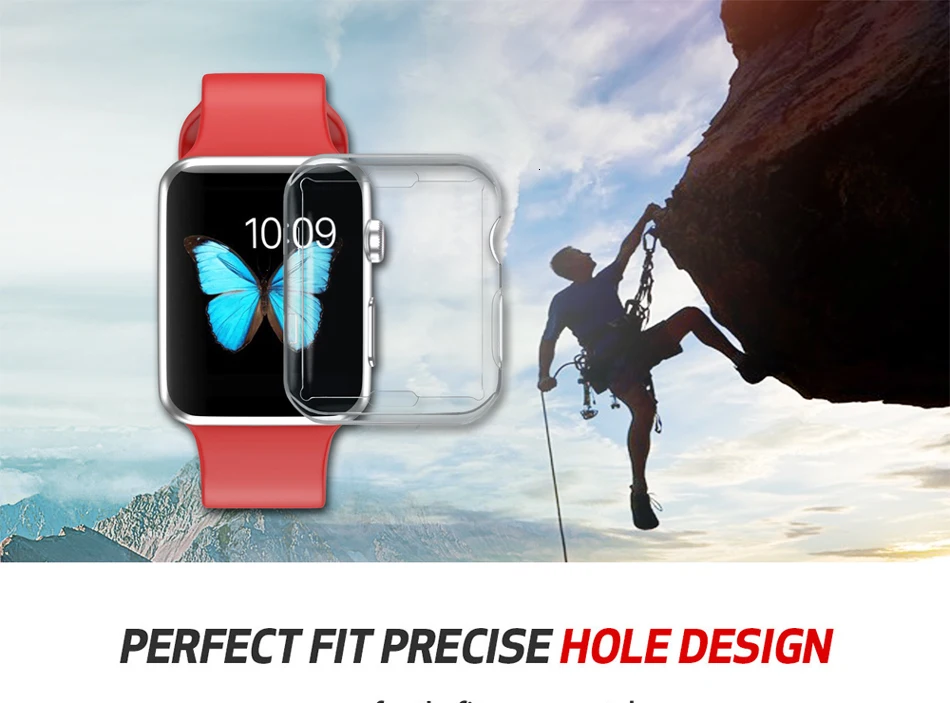 Прозрачный мягкий и тонкий чехол для Apple Watch 38 мм/42 мм TPU материал Защитная крышка для iWatch серии 1 2 3 Аксессуары