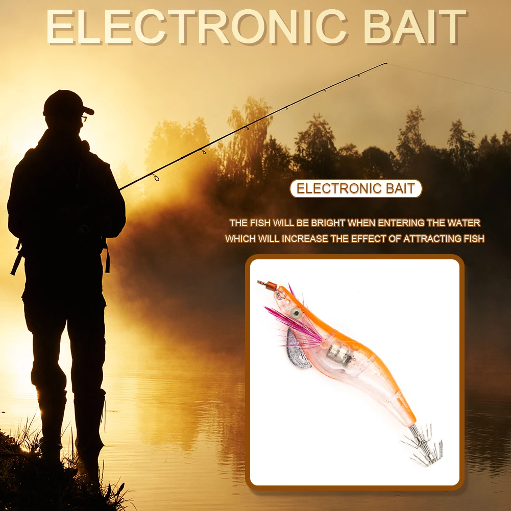 Рыболовная приманка светодиодный светильник электронный креветка кальмар джиг крючок для ловли на