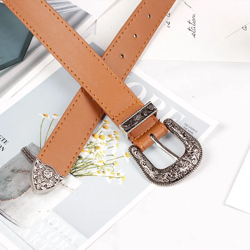 Classic Metal Pin Buckle Black Leather Belt Female Fashion Casual Deduction Side Wild Belts For Women Student Jeans Trousers | Аксессуары