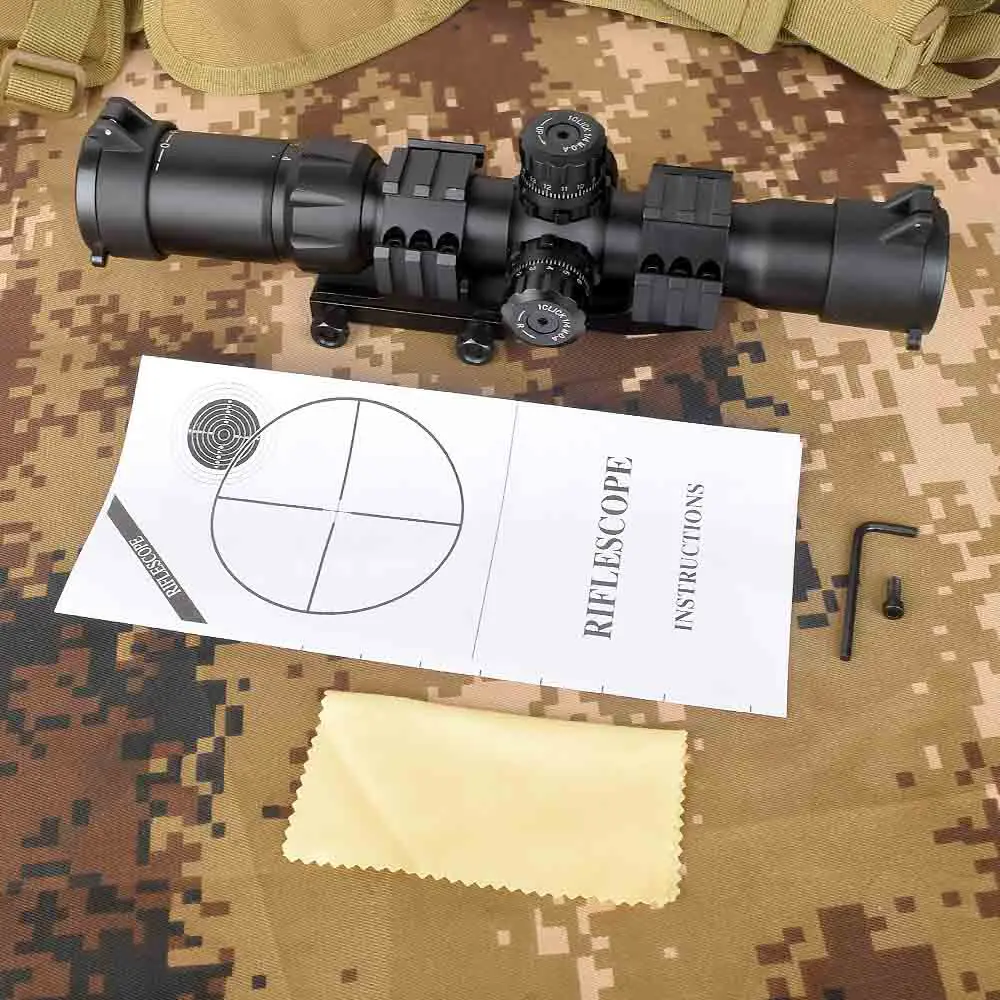 Тактический прицел 1 5-4x30 с тройной подсветкой красный зеленый синий мил-Дот для