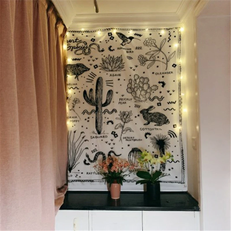 Таро гадание Висячие настенные гобелены цветочный Бохо Декор змея ручная