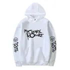 Толстовка с капюшоном My Chemical Romance для мужчин и женщин, черная толстовка с капюшоном, блестящая куртка в стиле панк-рок, пальто, одежда большого размера, топы