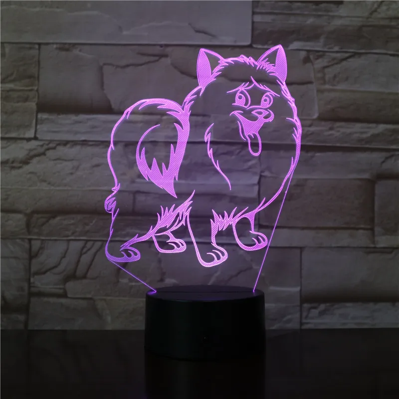 Papillon Собака Щенок RGB 3D светодиодный настольный светильник ночник USB настольная лампа дистанционное управление домашний Декор Рождественский подарок для детей Прямая поставка