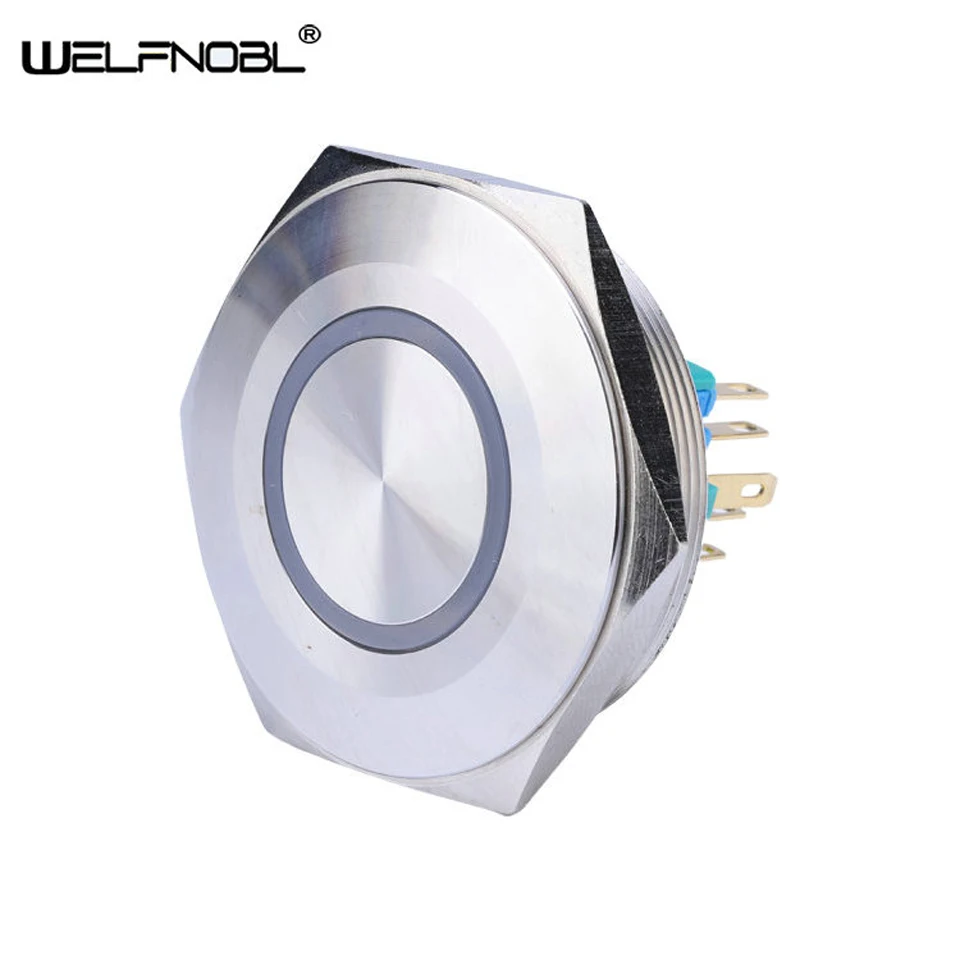 

40mm Hot Selling Automotive Lighters Ring And Power Logo Led Illuminated Push Button Switch For Car