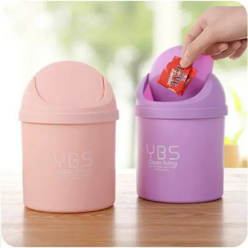 Настольный мини-контейнер для мусора корзина офиса и дома с крышкой | Дом сад