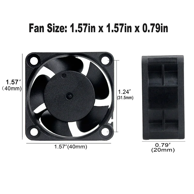 2 шт. YOUNUON 40mm 24V 12V 5V 4020 чехол для мини-компьютера охлаждения фанатский мяч втулка подшипника подшипник 2Pin высотой 4 см; 40x40x20 мм