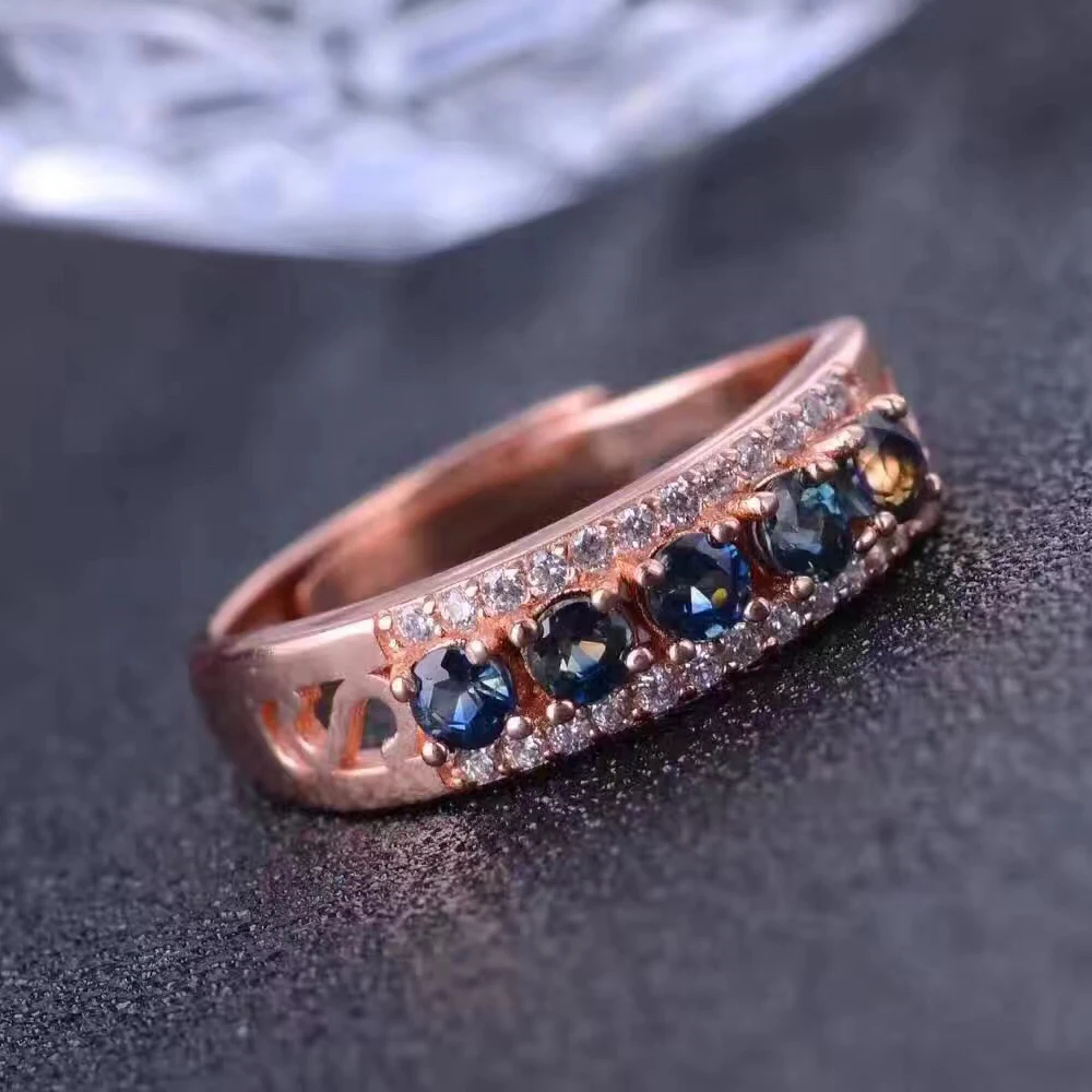 Классический сапфир предложение кольцо 6 шт 3 мм натуральный Настоящее твердое 925