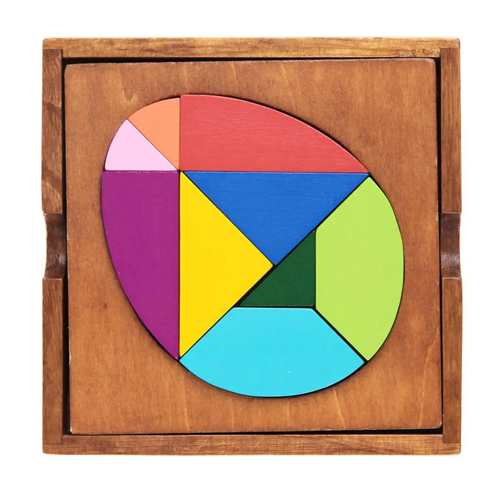 C 3D Деревянный Tangram головоломка игрушки тетрис игра дошкольные игрушки для интеллектуального развития для детей деревянная доска - Цвет: C
