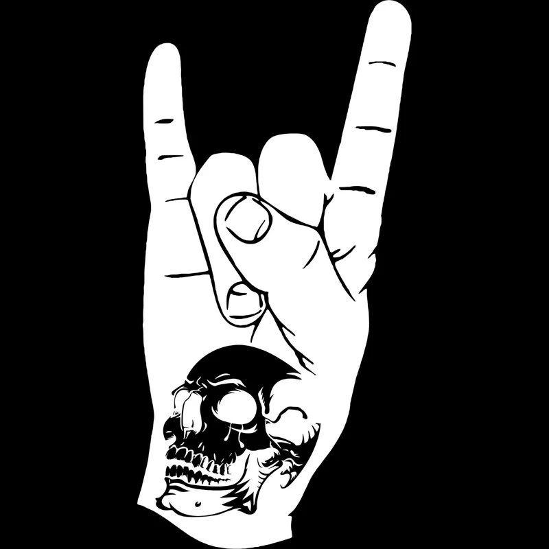 Volkrays персональная Автомобильная наклейка череп ручной рок-н-ролл аксессуары ПВХ