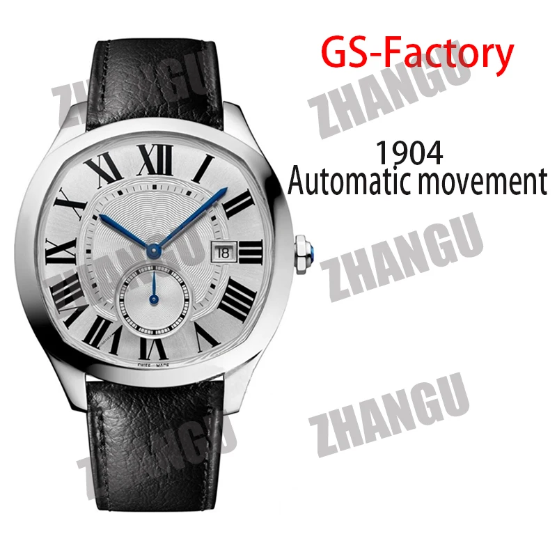 

Men's Mechanical AAA Luxury Watch Ballon Bleu 40mm SS GS 1:1 Best Edition Textured Dial, Black Alligator Leather Strap A1904 V4