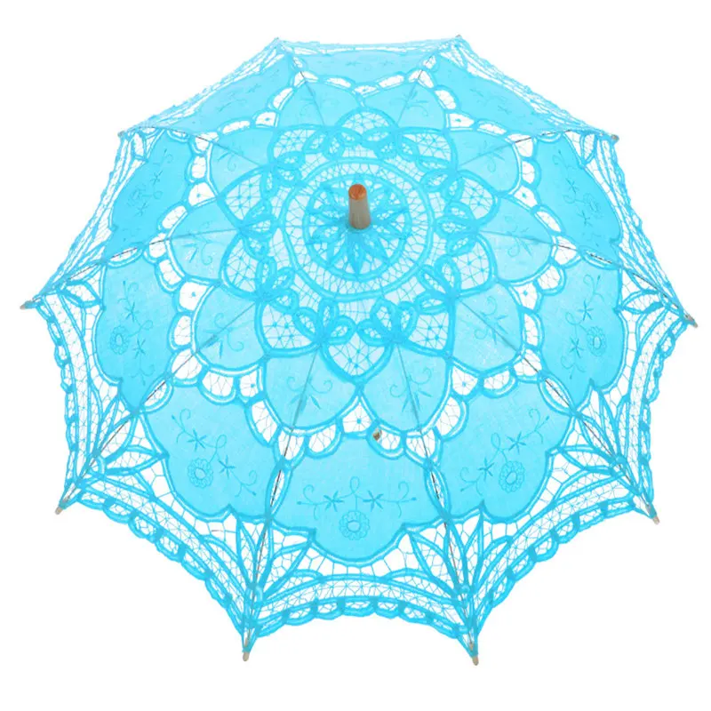 Зонт женский свадебный кружевной винтажный зонтик от солнца белый/цвета