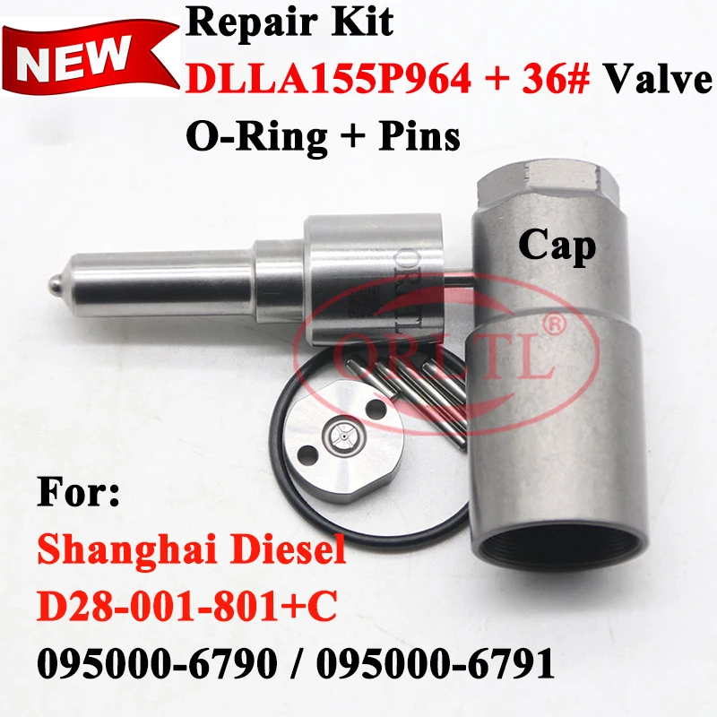 

095000-679# 095000-6790 Nozzle DLLA155P964 Valve 36# Nozzle Cap Repair Kits for 095000-6791 D28-001-801+C Shanghai Diesel