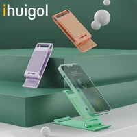 ihuigol universal candy mobile phone holder tablet smartphone mini folding desktop stand for iphone 12 11 8 x max samsung xiaomi
