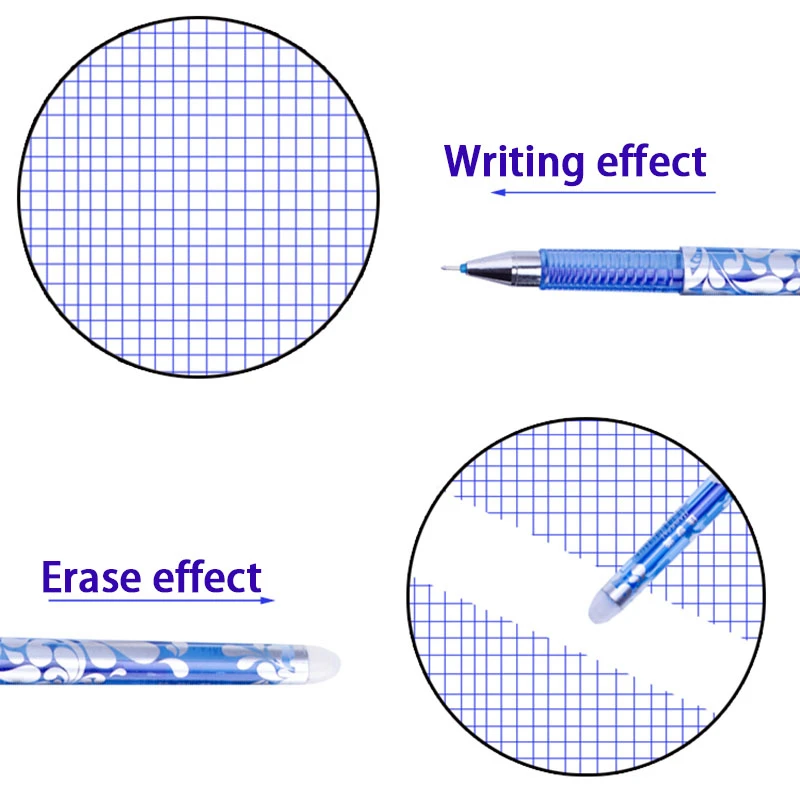 Мультяшная стираемая гелевая ручка 0 5 мм Сменные стержни синие Черные чернила