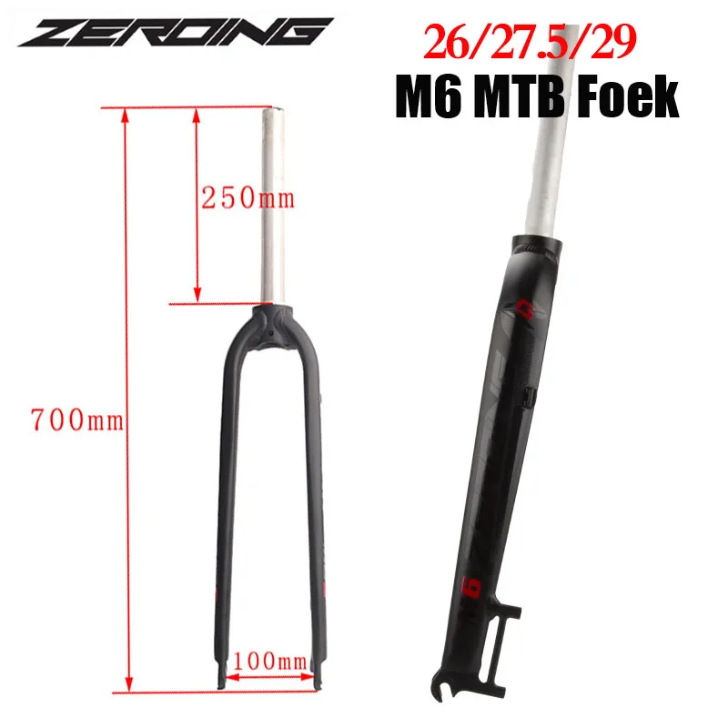 

ZEROING M6 Mountain Bike Fork 26/27.5/29 Inch All-aluminum Alloy Mtb Rigid Fork PM Disc Brake Cycling Fork Bicycle Part