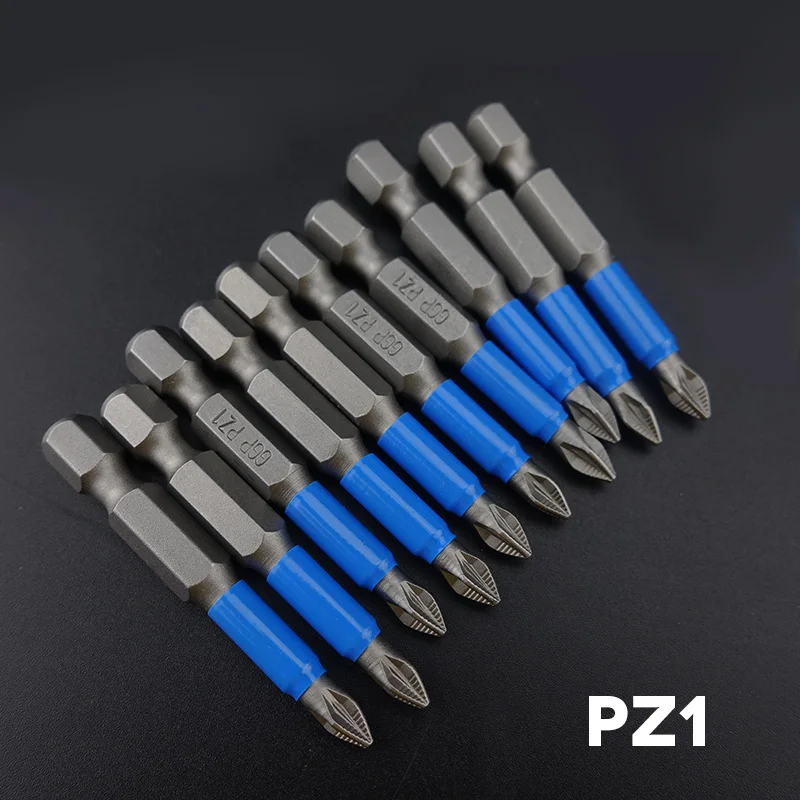 10 шт./Лот 50 мм GCr15 posidrive Bits Нескользящие биты для отвертки с шестигранным