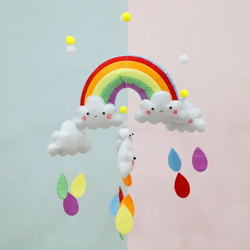 Милые облака Радуга иглы валяния Комплект Детская кровать колокольчик орнамент