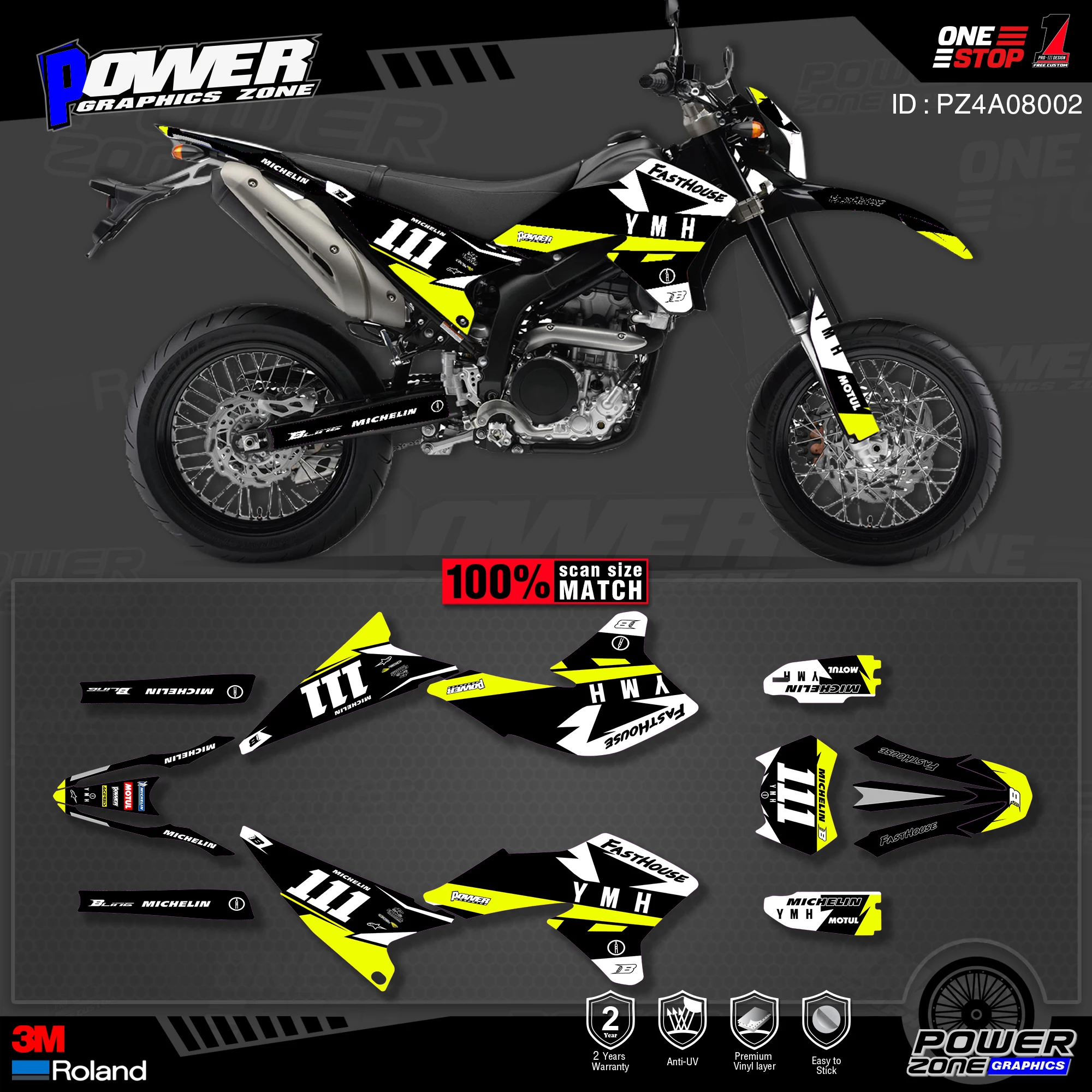 Персонализированные графические фоны PowerZone Team наклейки 3M Набор наклеек для YAMAHA