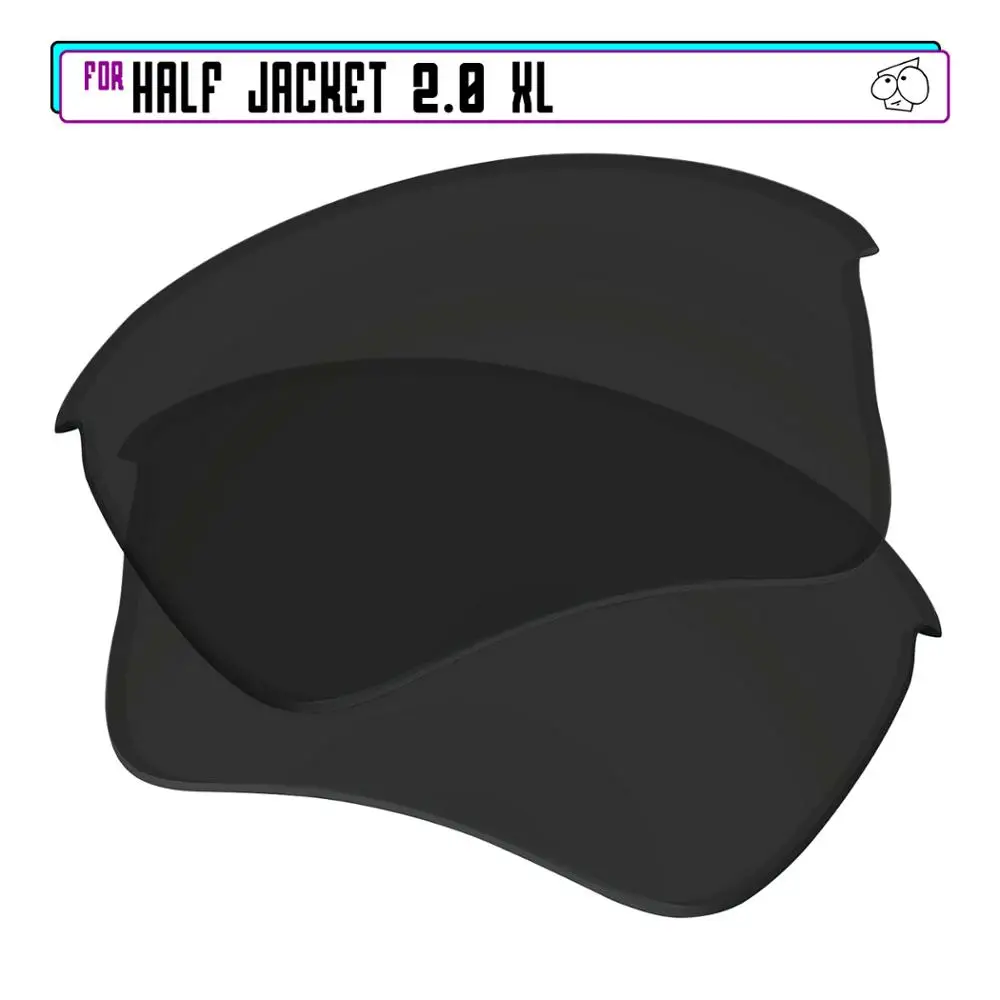 EZReplace Replacement Lenses for - Oakley Half Jacket 2.0 XL Sunglasses - Black