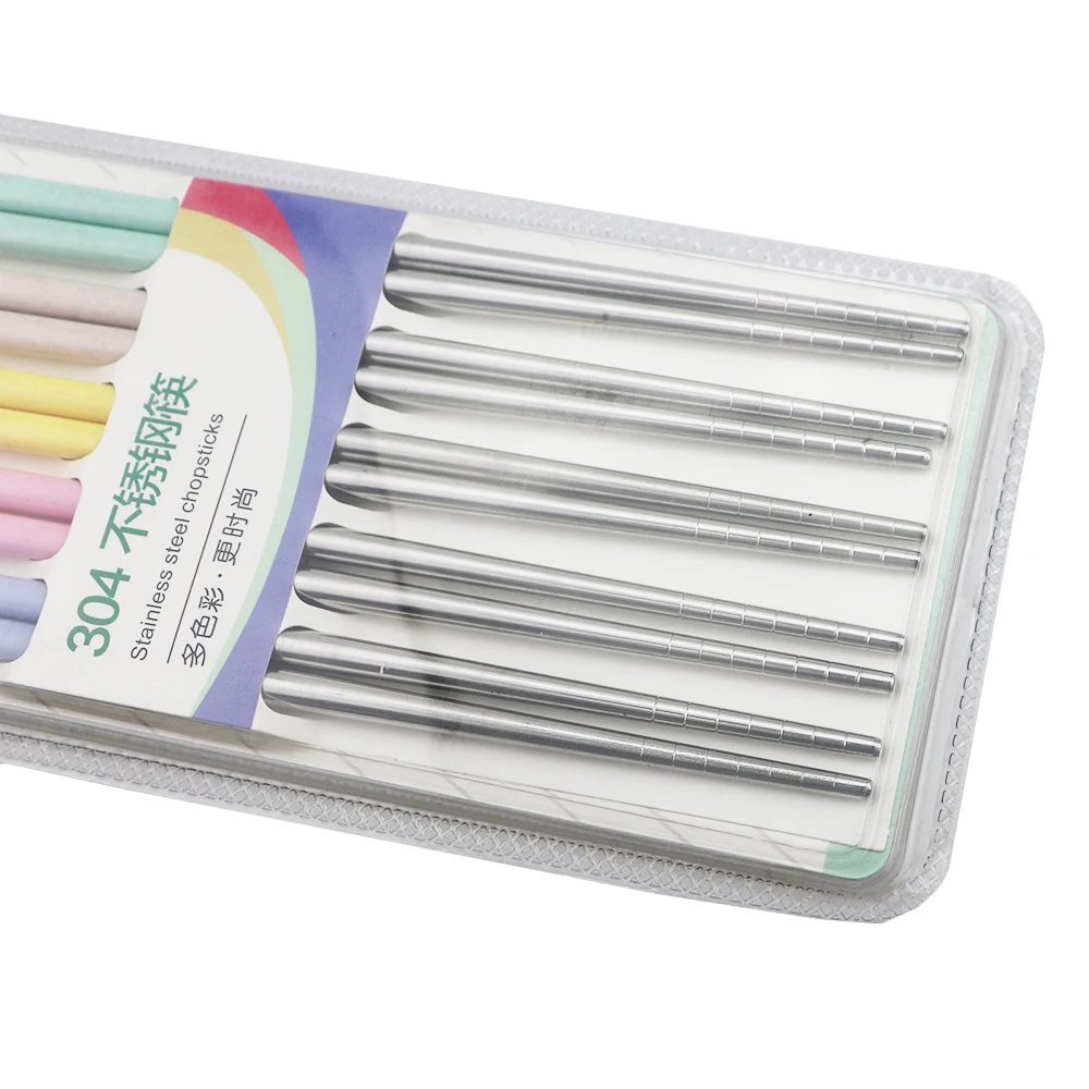 Роскошные палочки для еды из нержавеющей стали 18/10 красочные китайские