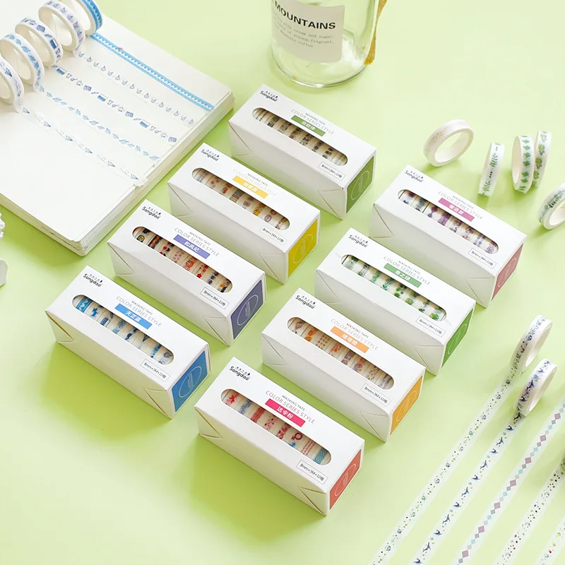 

10 PC/lot Kawaii Rainbow Plant Gilding Washi Tape Set Diy Decoration Scrapbooking Planner Adhesive Tape Label Sticker Stationery