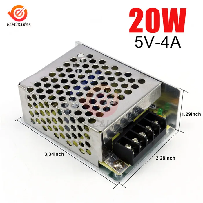 4A 20W AC 110 V/220 V к DC 5V 20W 25W 50W импульсный трансформатор питания для светодиодной ленты умный дом - Цвет: 4A 20W