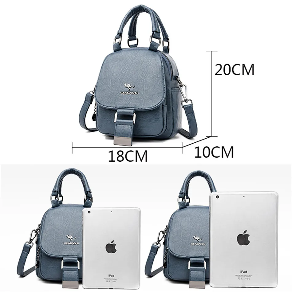 Женские кожаные многофункциональные школьные рюкзаки для девочек подростков