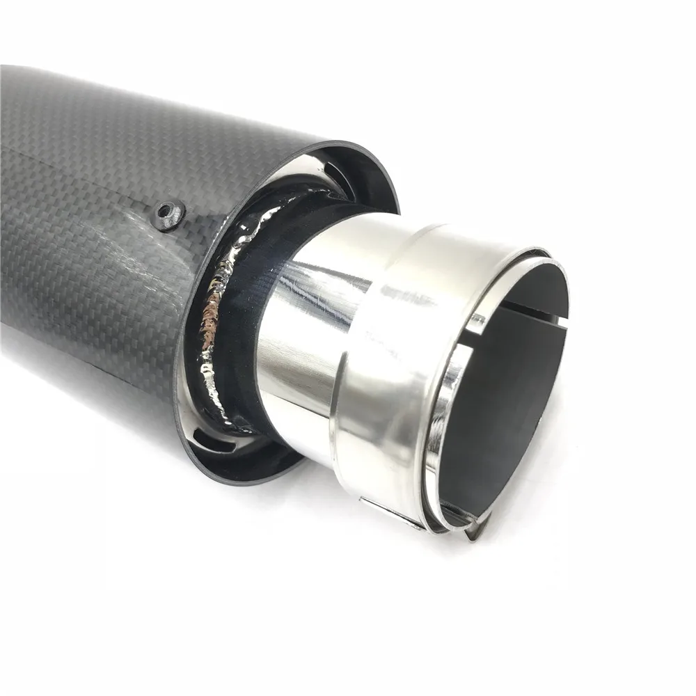 Одна штука одиночный глянцевый автомобильный глушитель из углеродного волокна