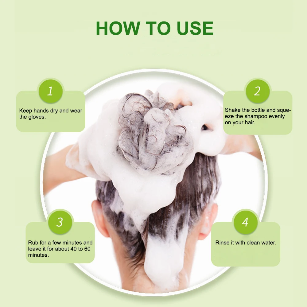 

Mokeru Organic Natural Fast Hair Dye 500ML Plant Essence Black Hair Color Dye Shampoo For Cover Gray White Hair fast shipping