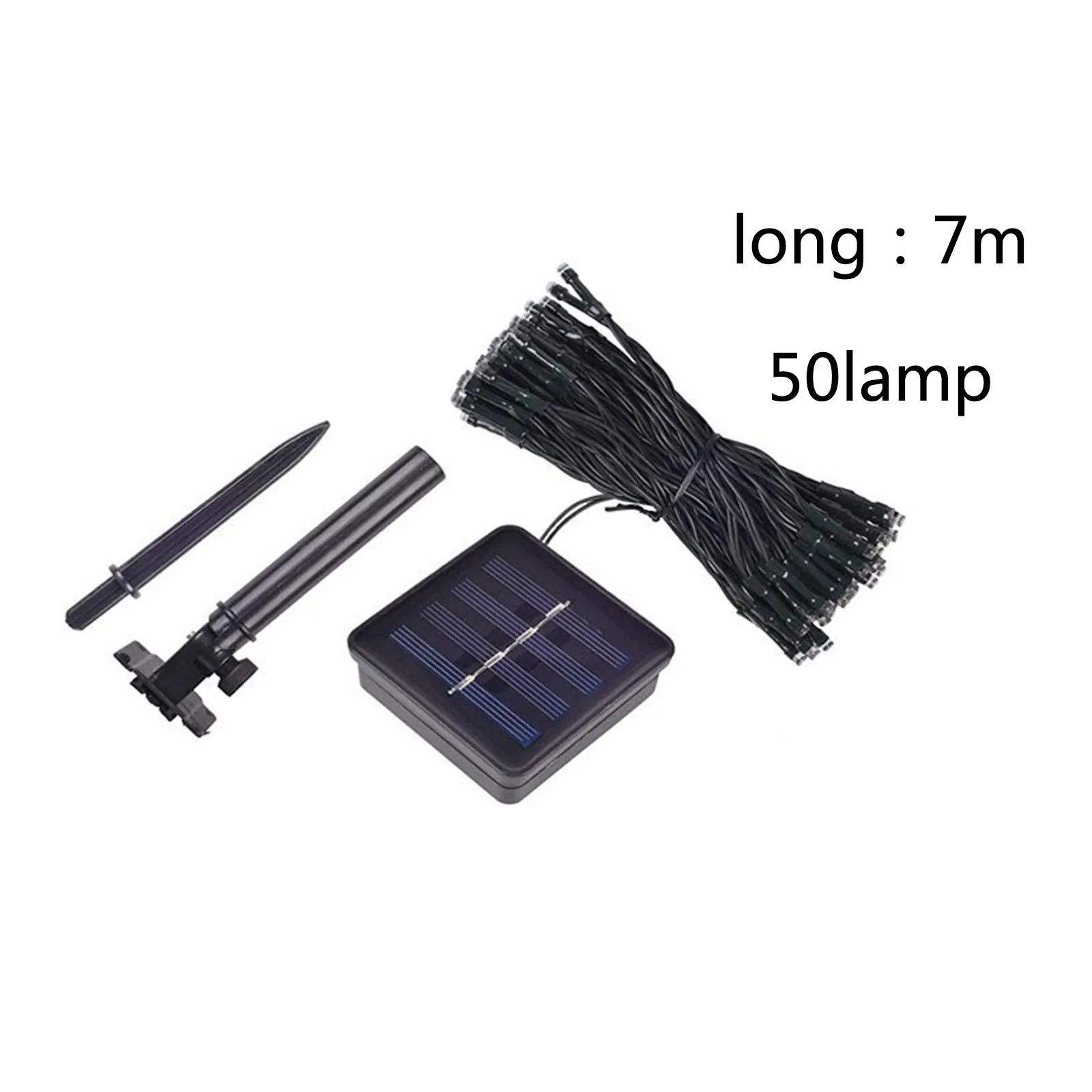 Гирлянда с 50 светодиодами на солнечной батарее водонепроницаемая уличная лампа
