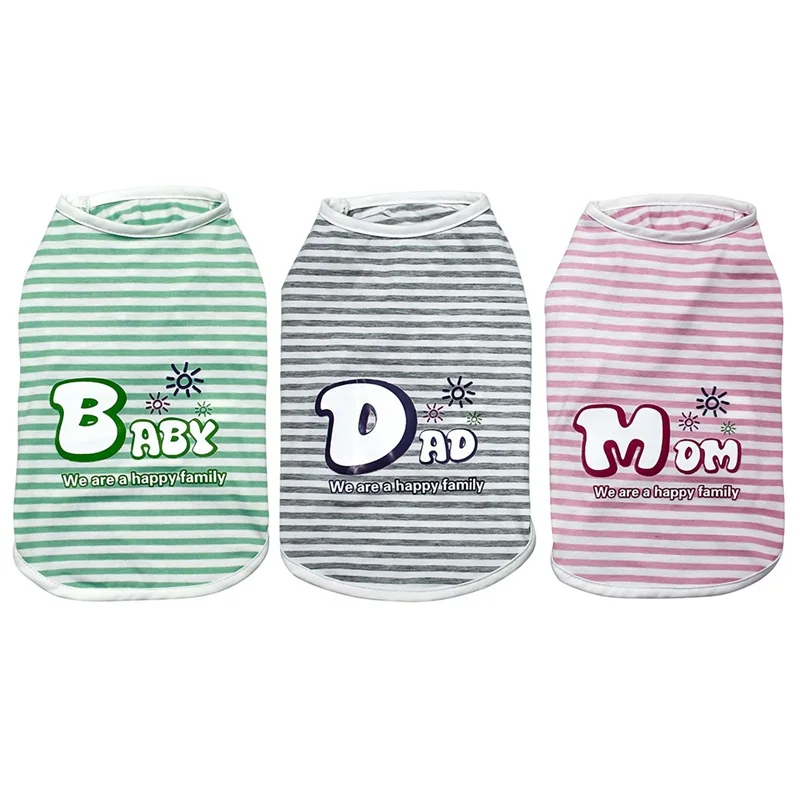 Жилет в полоску для питомцев сезон весна лето футболка без рукавов маленьких и