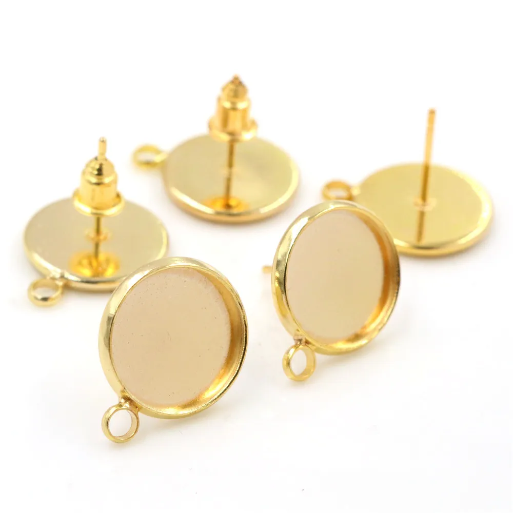 12 мм 10 шт антикварные бронзовые и золотые серьги гвоздики пустые/Базовые