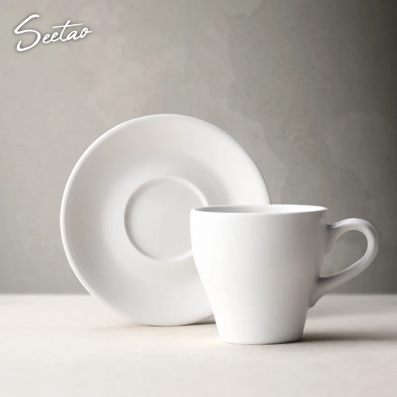 

Simple Japanese Cup Handmade Ceramic High Quality Saucer Set Coffee Eco Friendly Utensil Cup Taza Cafe Kitchen Drinkware DB60BD