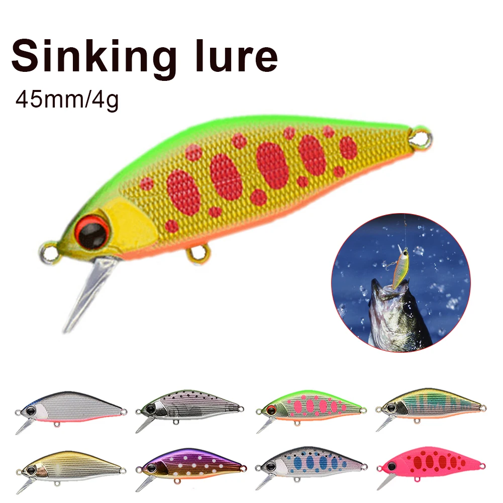 

45mm Fishing Lure Minnow Fishing Bait Jerkbait 4g Mini Sinking Wobblers Swimbait Artificial Lures for Perch Fishing Tackle New