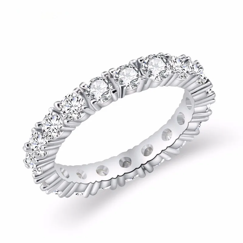 

Solid 925 Silver Rings For Women Cubic Zirconia Ring White Gold Bridal Wedding Engagement Trendy Jewelry Bijoux Femme