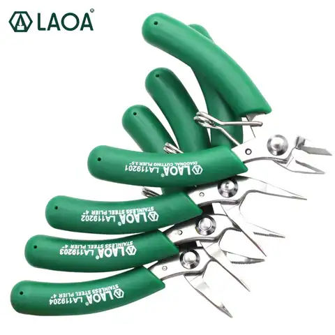 Миниатюрные электронные ножницы LAOA, плоскогубцы из нержавеющей стали с длинным носом, диагональные плоскогубцы, кусачки для проводов PCB