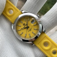 steeldive luxury brand 200m waterproof yellow dial with date window 39mm case nh35 automatic movement water ghost diver watch