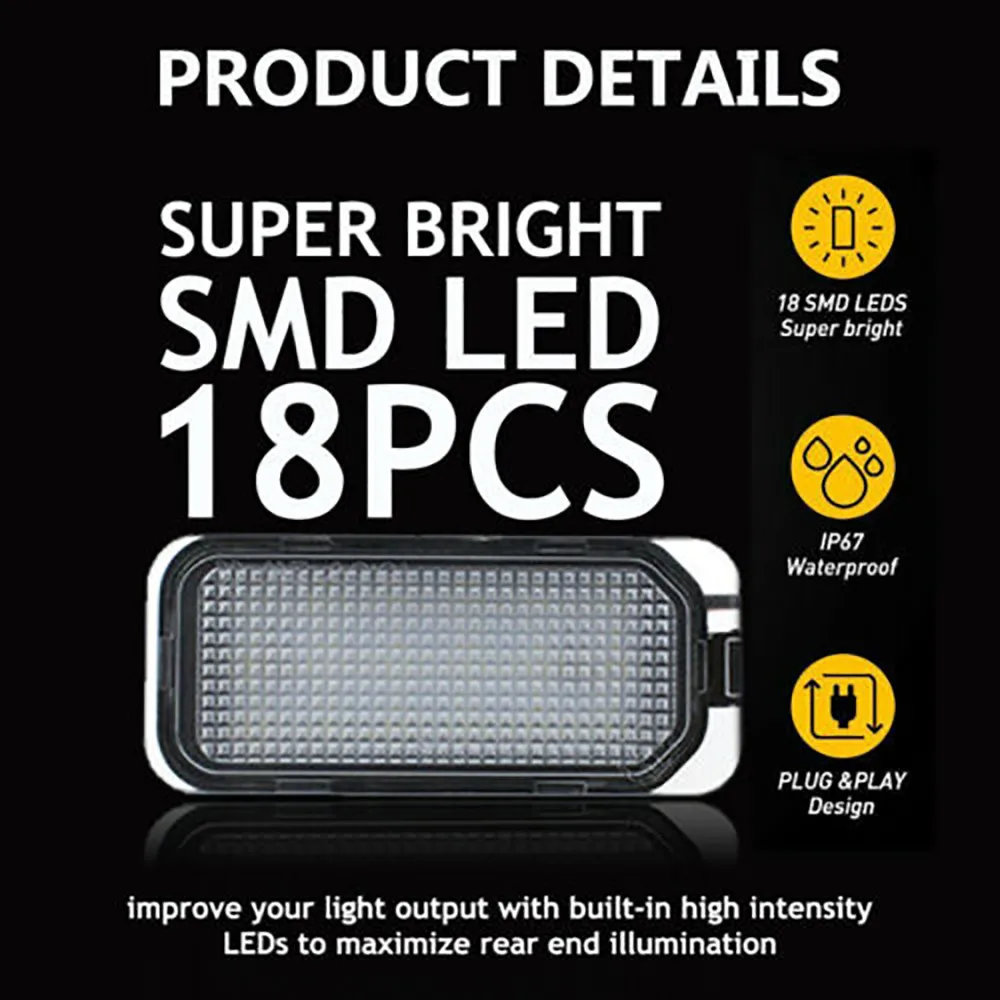 

12VDC License Plate Light 2pcs/kit Accessories For Ford C-MAX 2010-2018
