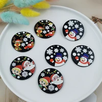 10pcs acrylic christmas charms resin snowman santa claus snowflake pendant for diy jewelry findings crafts earrings accessory