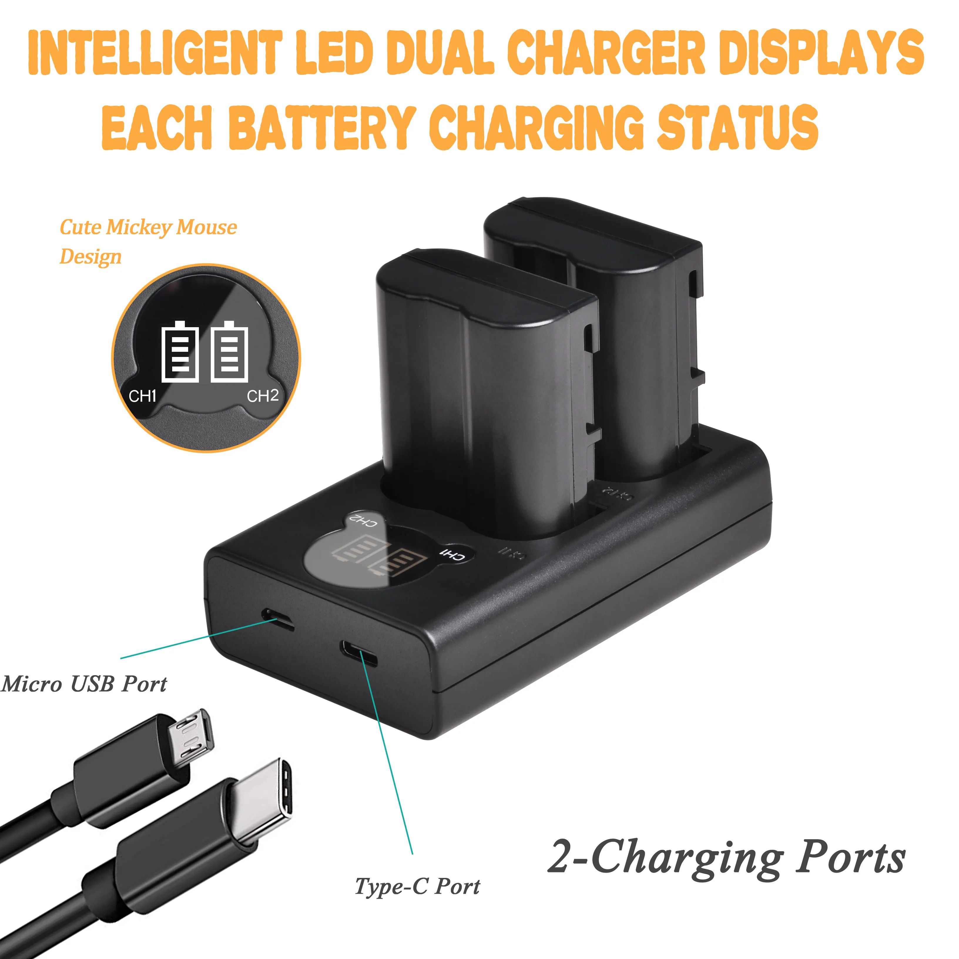 Светодиодный аккумулятор EN EL15 для камеры двойное зарядное устройство Nikon D7100 D7200