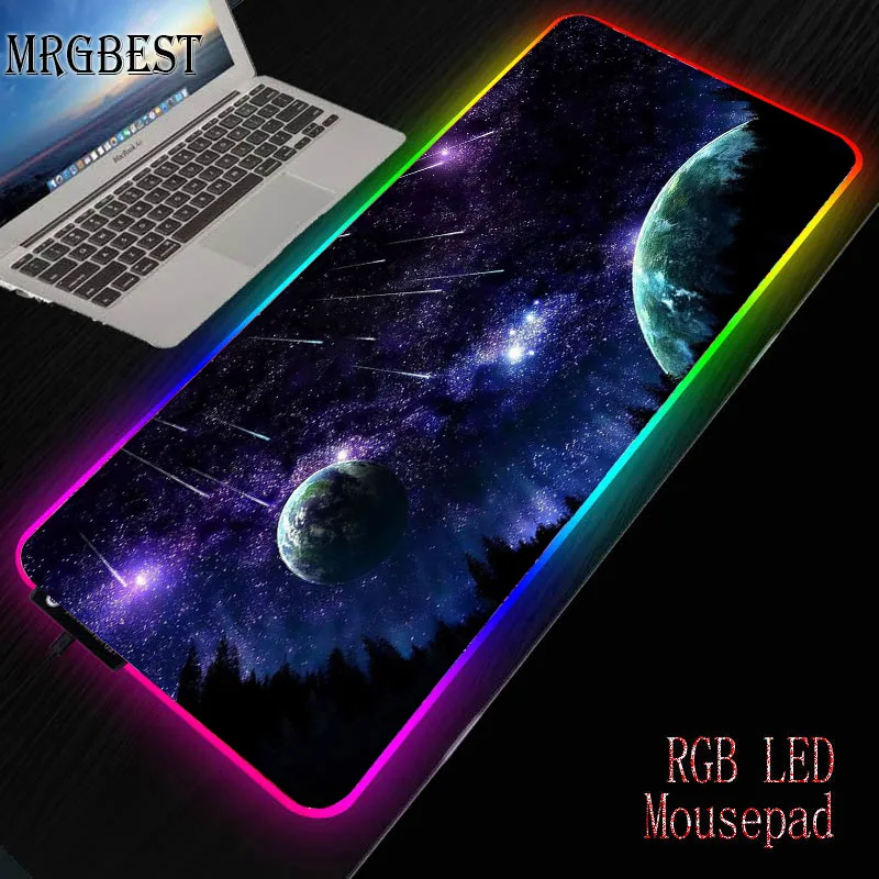 MRGBEST 900x400x2 мм с изображением Луны Мышь большой RGB игровая площадка Резина