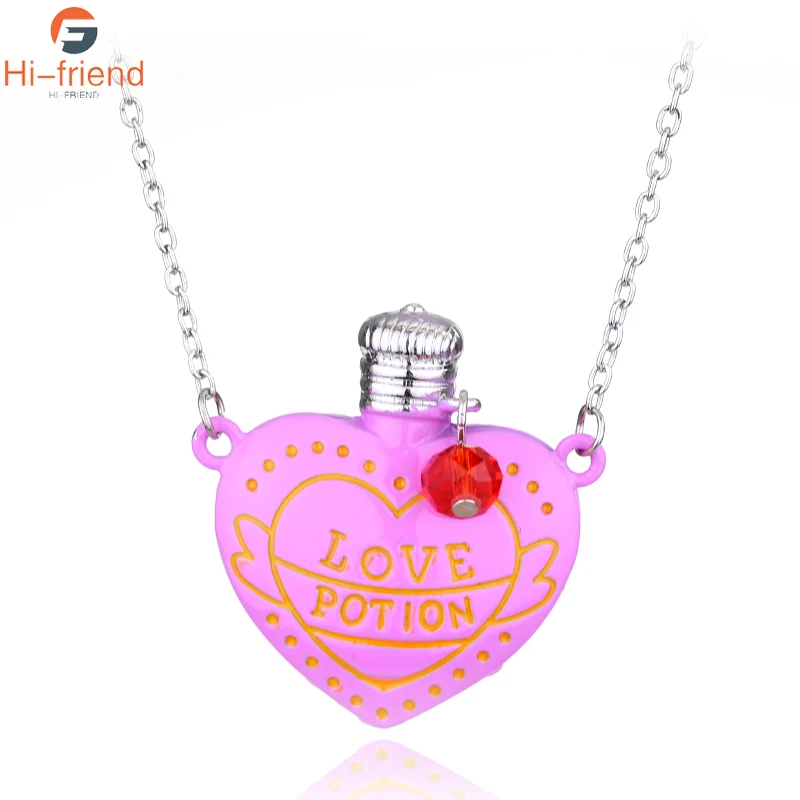 

Hot Movie LOVE POTION Pink Heart Bottle Pendant Necklace