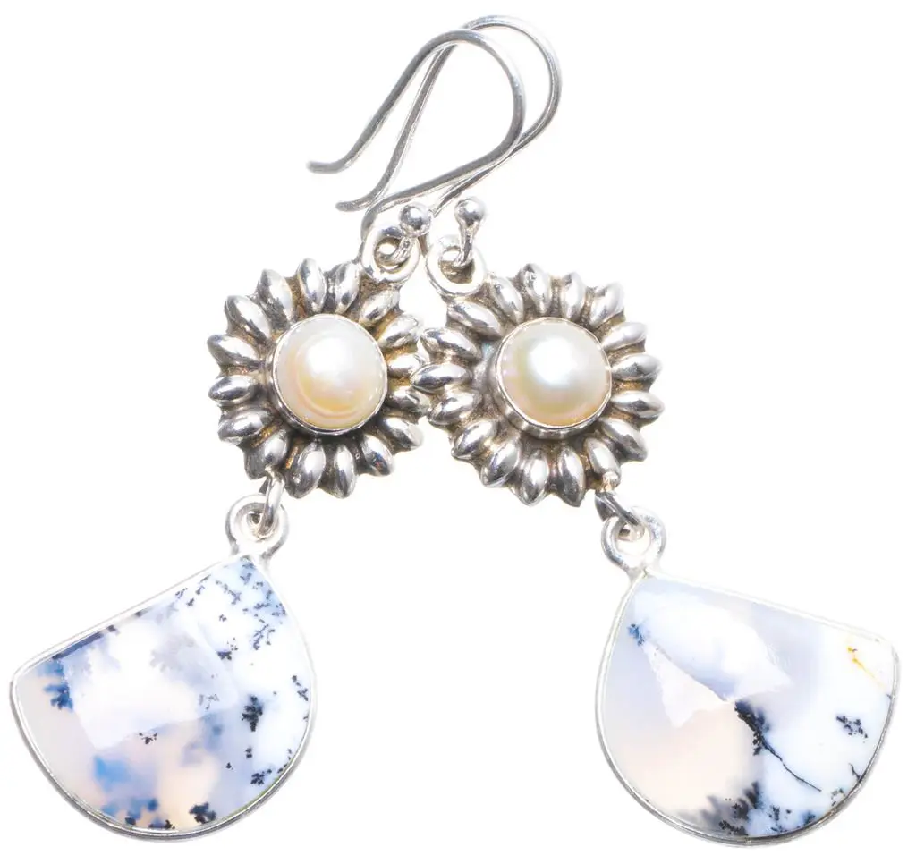 Оригинальные Серебряные серьги ручной работы с натуральной искусственной и